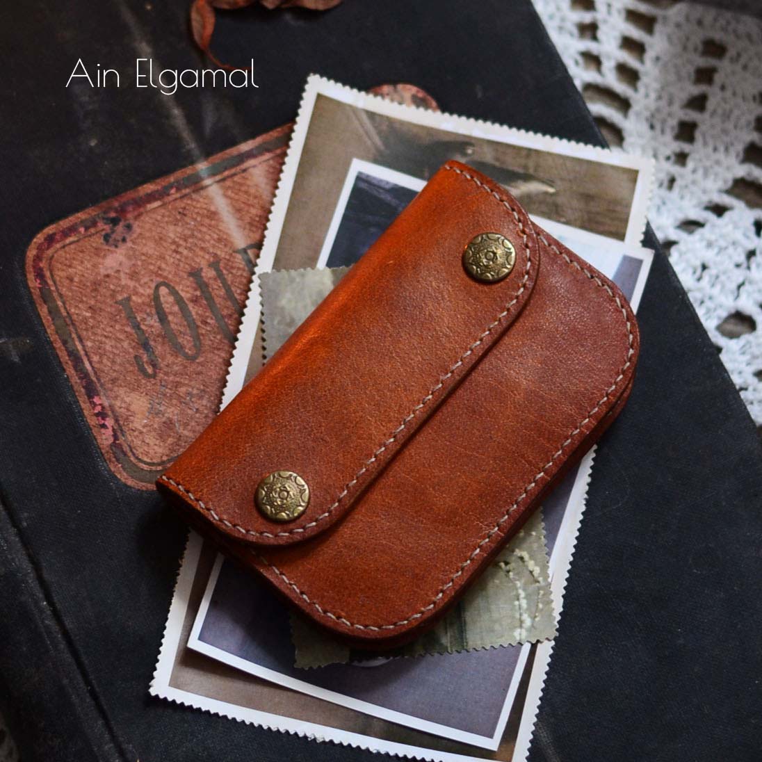 محفظة جلد طبيعي