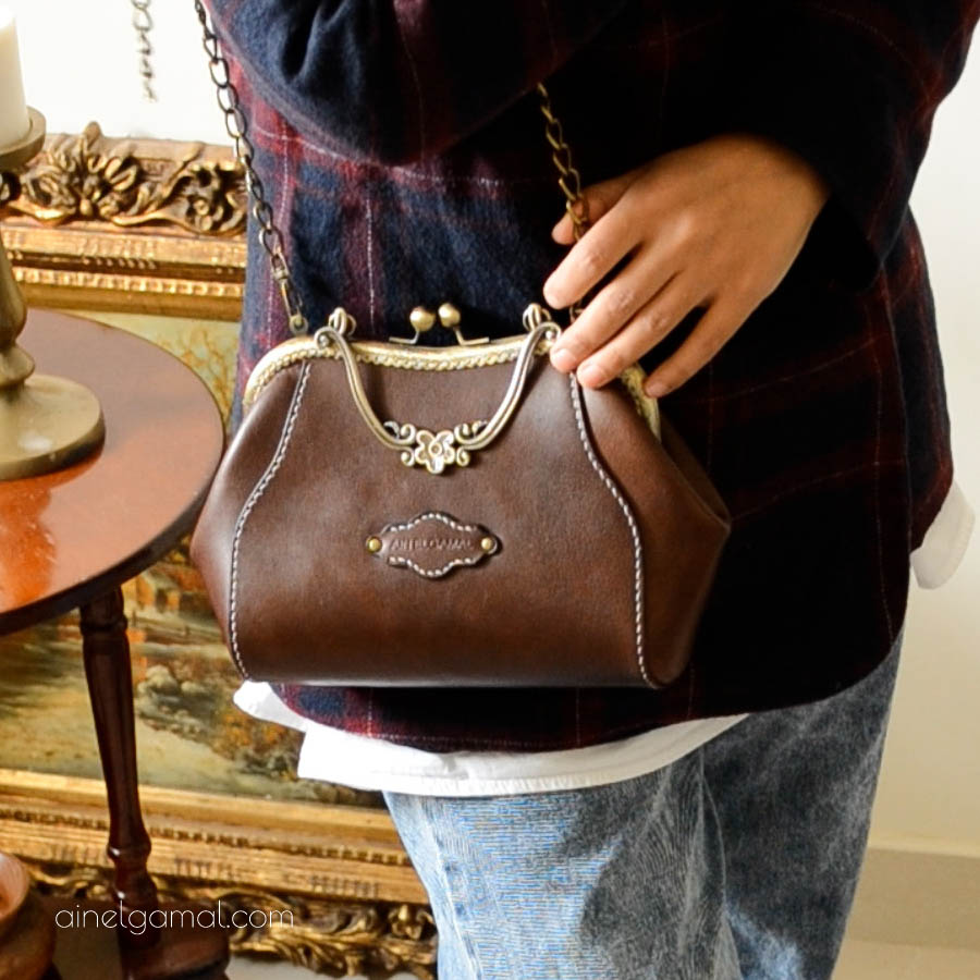 شنطة جلد طبيعي فينتاج